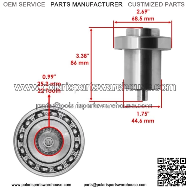 Front Differential Output Hub For Polaris Sportsman 800 EFI 2005-2006 - Image 3
