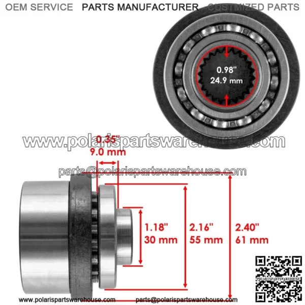 Front Differential OST Output Hub For Polaris Sportsman 450 HO 2016-2021 For: Polaris Sportsman 800 - Image 2