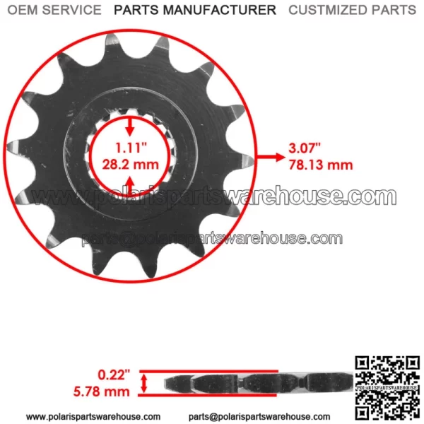 Front Drive Chain Sprocket for Yamaha 700 Raptor YFM700/R/GE/SE 2006-2023 (For: Yamaha Raptor 700) - Image 2
