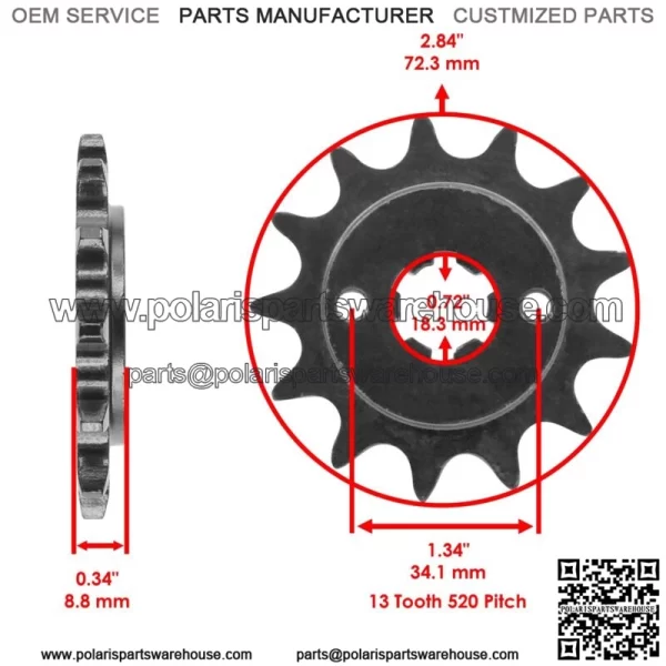 Front & Rear Sprockets Kit for Yamaha Blaster 200 YFS200 1988-2006 (For: Yamaha YFS200) - Image 2