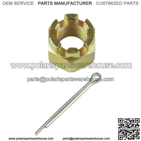 1x Castle Rear Wheel Axle Hub Nut w/ Cotter Pin For Polaris Sportsman 500 HO 11