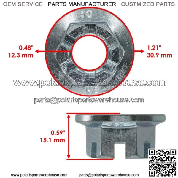 Rear Wheel Axle Castle Nut For Yamaha Raptor 350 YFM350R 2007-2010 - Image 2