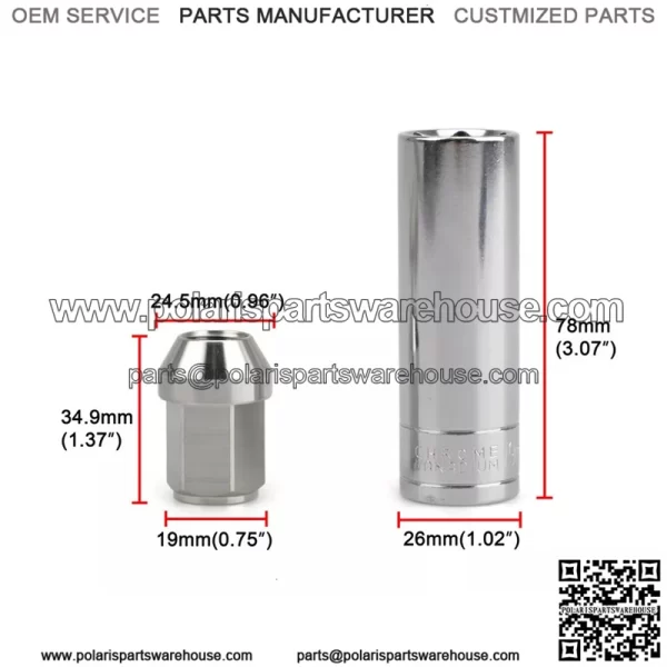 35mm Stainless steel nut 1# (19 pairs of sides) M14*1.5 - Image 5
