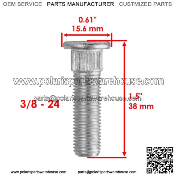 4 Front Rear Wheel Hub Stud Bolt for Polaris Sportsman 800 2005-2015 7518378 For: Polaris Sportsman 800 - Image 2