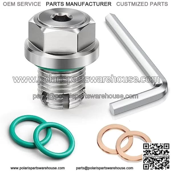 M14.1-1.25 x 15mm Oversize Piggyback Oil Drain Plug, Stainless Steel Self Tapping Oil Pan Thread Repair Kit