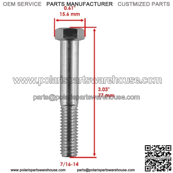 4x Control Arm Bolt Rear Lower for Polaris Sportsman 700 2002-07 / 7/16-14 For: Polaris Sportsman 570 - Image 2