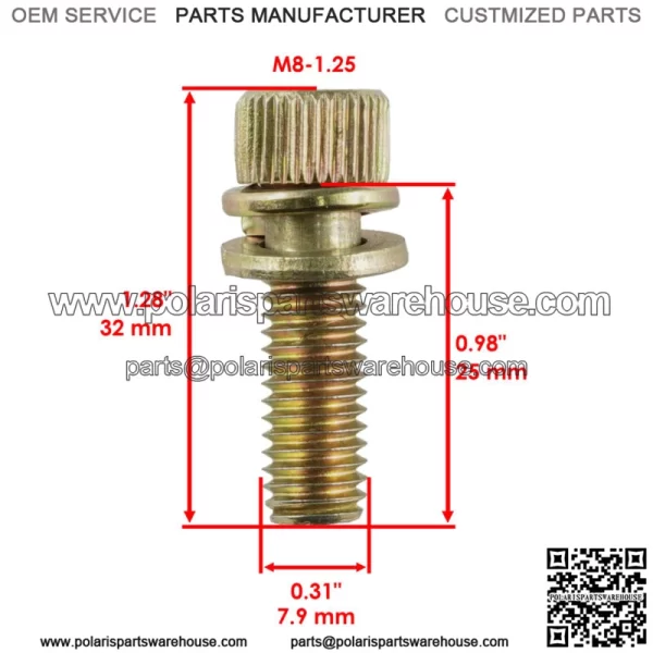 4 Exhaust Manifold Bolts Studs Screw for Polaris Sportsman 570 EFI EPS 2014-2016 For: Polaris Sportsman 570 - Image 2