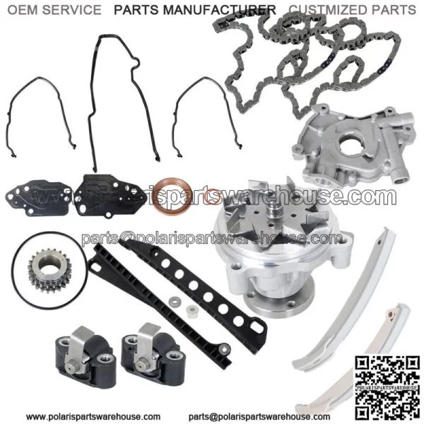 Timing Chain Kit Oil&Water Pump Cover Gasket For 04-08 Ford F150 Lincoln 5.4L 3V
