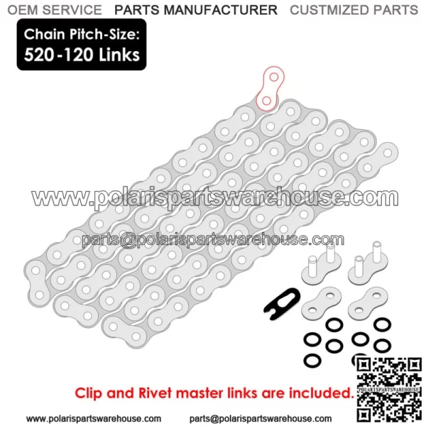 O-Ring Blue Drive Chain for Yamaha Raptor 700 YFM700R Se 2006-2013 (For: Yamaha Raptor 700) - Image 2