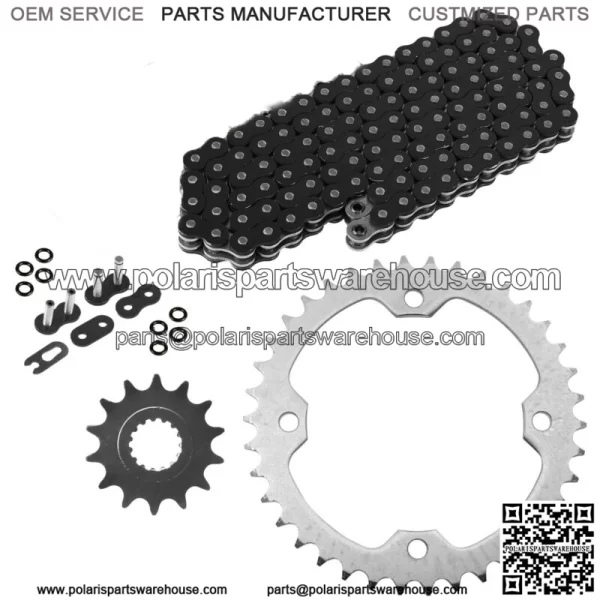 Black O-Ring Drive Chain & Sprockets Kit for Yamaha Raptor 700 YFM700R 2006-16 (For: Yamaha Raptor 700)