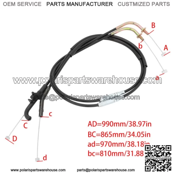 Motorcycle Pull & Push Throttle Cable Wire for Kawasaki Z1000 2003-2006 04 05 (For: Kawasaki) - Image 2