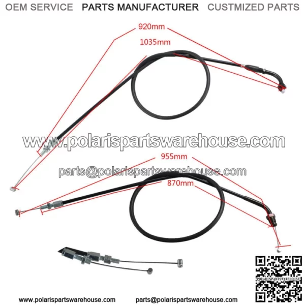 Throttle Cable Push & Pull Set for Honda CB350 CL360 CB400 CB550 CB750 FT500 (For: Honda) - Image 2