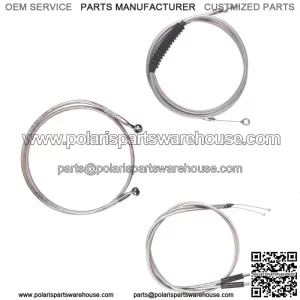 Stainless Cable & Brake Line Bsc Kit 18" Apes 1996-2005 Harley-Davidson Dyna (For: Harley-Davidson)