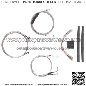 Stainless Cable & Brake Line Cmpt Kit 16" Apes 2007-2015 Harley Softail No ABS (For: Harley-Davidson)