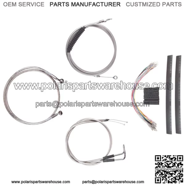 Stainless Cable & Brake Line Cmpt Kit 16" Apes 2007-2015 Harley Softail No ABS (For: Harley-Davidson)