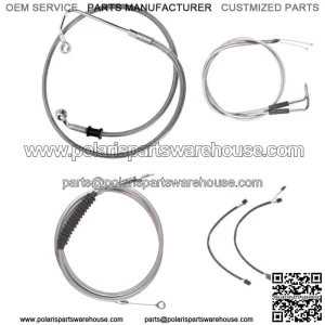 Stainless Cable & Brake Line Cmpt Kit 16" Apes 2011-2015 Harley Softail w/ABS (For: Harley-Davidson)