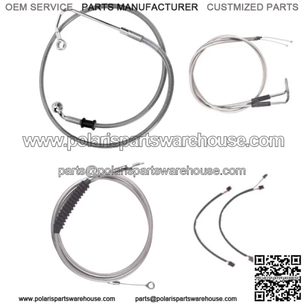Stainless Cable & Brake Line Cmpt Kit 16" Apes 2011-2015 Harley Softail w/ABS (For: Harley-Davidson)