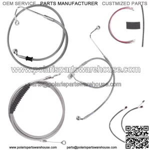 Stainless Cable & Brake Line Mstr Kit 14" Apes 2016-2017 Harley Softail w/ABS (For: Harley-Davidson)