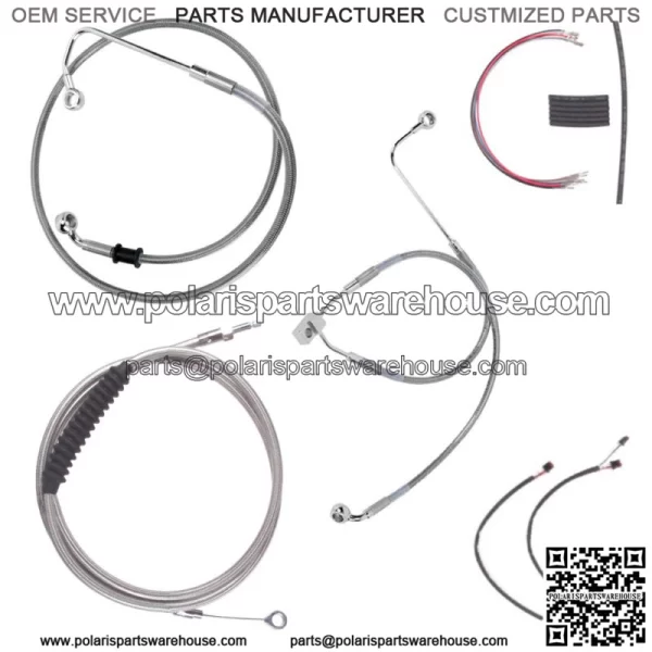 Stainless Cable & Brake Line Mstr Kit 14" Apes 2016-2017 Harley Softail w/ABS (For: Harley-Davidson)