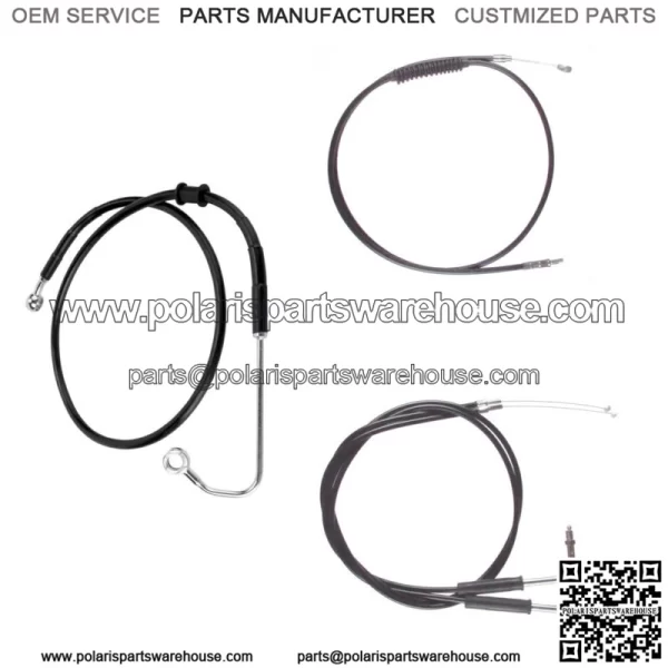 Black +12" Cable & Brake Line Bsc Kit 2011-2015 Harley-Davidson Softail w/ABS (For: Harley-Davidson)
