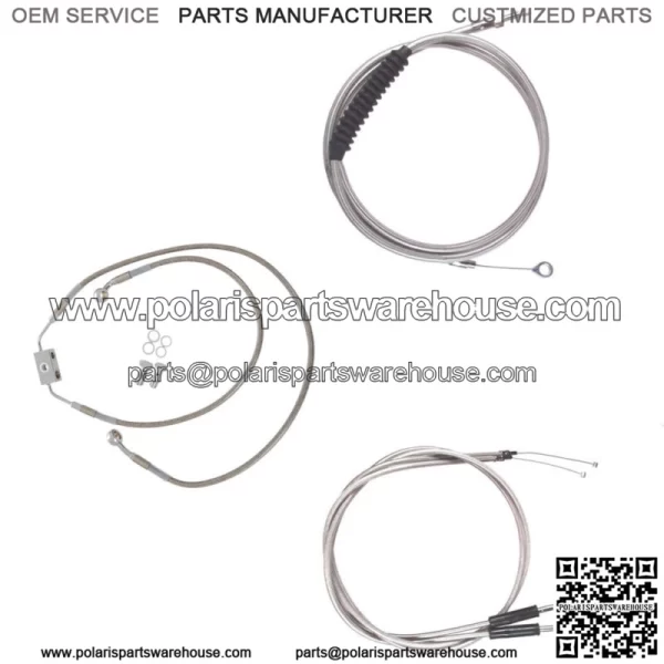 Stainless Cable & Brake Line Bsc Kit 18" Apes 2012-2017 Harley Dyna w/ABS (For: Harley-Davidson)
