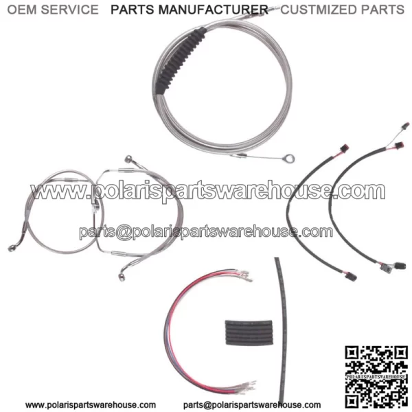 Stainless Cable & Brake Line Cmpt Kit 18" Apes 2014-2016 Harley Road King No ABS (For: Harley-Davidson)