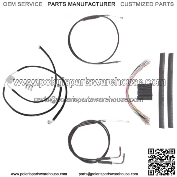 Black +4" Cable & Brake Line Cmpt DD Kit 2012-2017 Harley-Davidson Dyna w/ABS (For: Harley-Davidson)