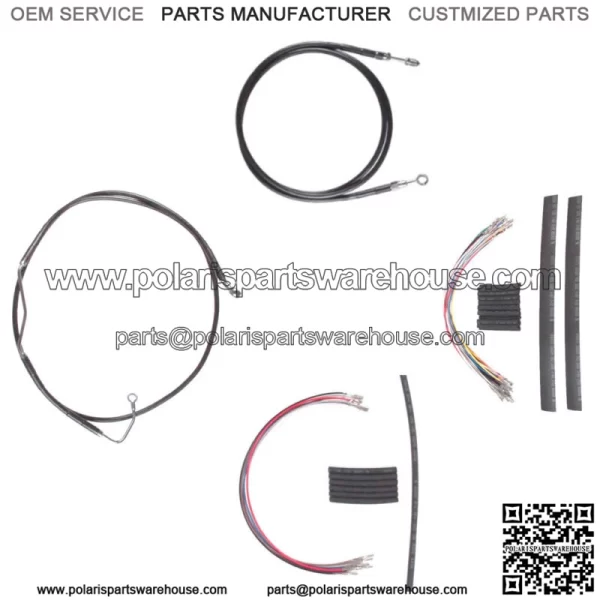 Black +10" Clutch Brake Line Cmpt Kit 2008-2013 Harley-Davidson Touring CVO ABS (For: Harley-Davidson)