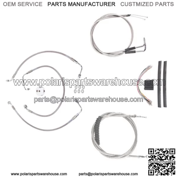 Stainless Cable & Brake Line Cmpt DD Kit 18" Apes 2002-2008  Harley Sportster R (For: Harley-Davidson)