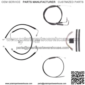 Black +12" Cable & Brake Line Cmpt DD Kit 2002-2008 Harley Sportster Roadster (For: Harley-Davidson)