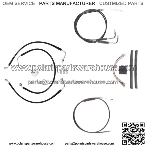 Black +12" Cable & Brake Line Cmpt DD Kit 2002-2008 Harley Sportster Roadster (For: Harley-Davidson)