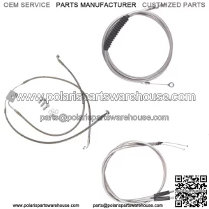 Stainless Cable & Brake Line Bsc DD Kit 18" Apes 2012-2017 Harley Dyna w/ABS (For: Harley-Davidson)