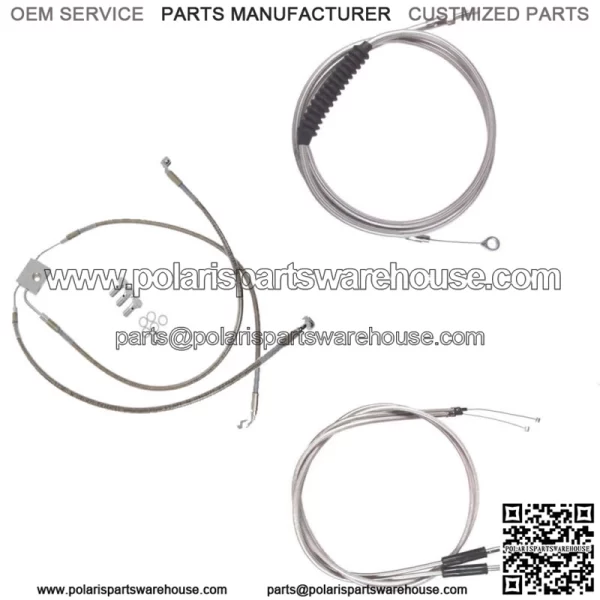 Stainless Cable & Brake Line Bsc DD Kit 18" Apes 2012-2017 Harley Dyna w/ABS (For: Harley-Davidson)