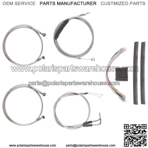Stainless +8" Cable & Brake Line Mstr Kit 2011-2015 Harley Softail w/ABS (For: Harley-Davidson)