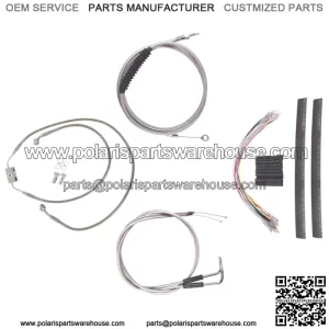Stainless Cable & Brake Line Cmpt Kit 13" Apes 2012-2017 Harley Dyna w/ABS (For: Harley-Davidson)