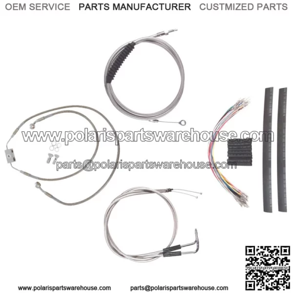 Stainless Cable & Brake Line Cmpt Kit 13" Apes 2012-2017 Harley Dyna w/ABS (For: Harley-Davidson)