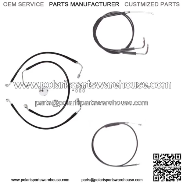 Black +10" Cable & Brake Line Bsc DD Kit 2002-2008 Harley Sportster Roadster (For: Harley-Davidson)