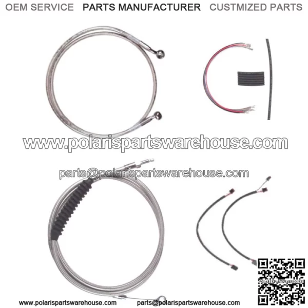 Stainless +2" Cable & Brake Line Cmpt Kit 2016-2017 Harley Softail No ABS (For: Harley-Davidson)