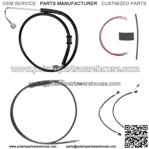 Black +4" Cable & Brake Line Cmpt Kit 2016-2017 Harley-Davidson Softail w/ABS (For: Harley-Davidson)