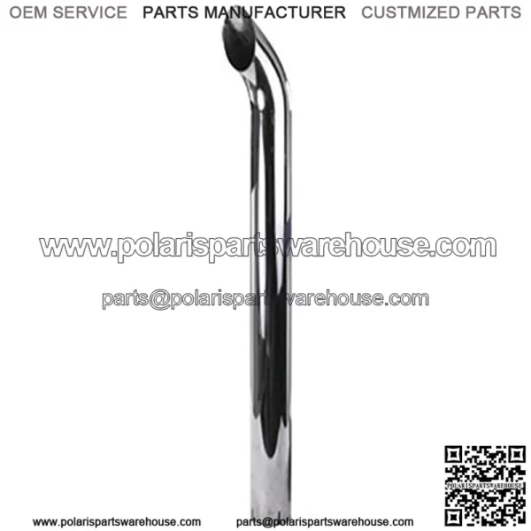 48" Curved Chrome Exhaust Pipe Stack Slotted 3-3/4" ID Fits John Deere ZNL89375C