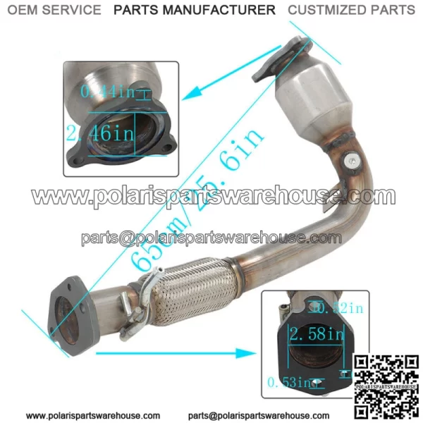 For GMC Terrain 2.4L 2010 To 2014 Catalytic Converters Front & Rear - Image 4