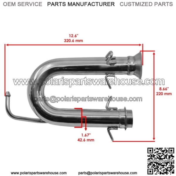 Exhaust Pipe For Yamaha Rhino 700 YXR700FSP 4x4 Sport Edition FI 2008-2013(For: Yamaha Rhino 700) - Image 2