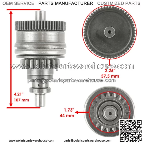 Starter & Drive for Polaris Sportsman 800 HO EFI 760 2008-2009 For: Polaris Sportsman 800 - Image 3