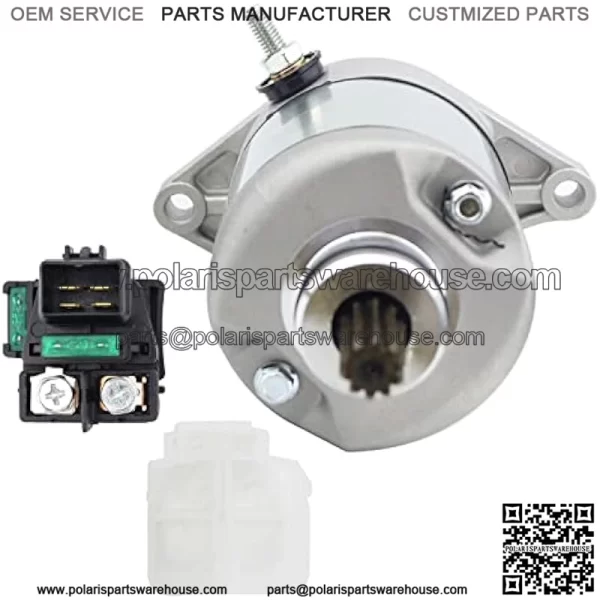 Starter and Relay for Suzuki 02-07 Eiger 400 Auto LT-A400 2WD/4WD ATV,Eiger 400 2WD/4WD LT-F400 2002-2007 31100-38F00 18809 18840 SMU0297 31800-03G00 - Image 2