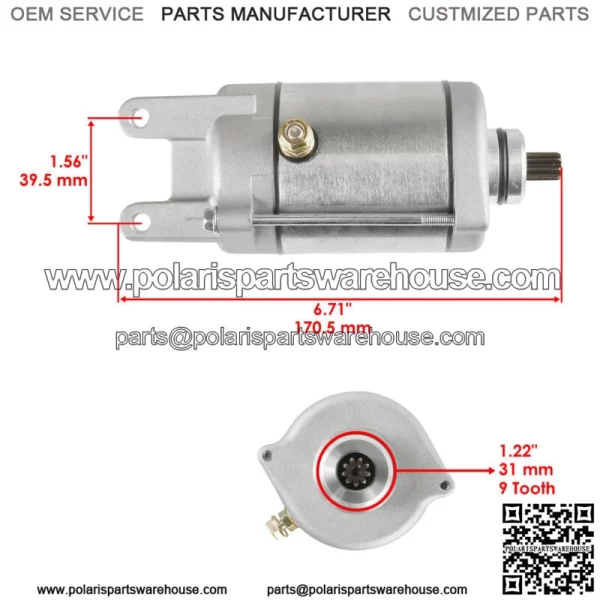 Starter for Bombardier Can-Am ATV DS250 DS 250 2006-2021 / S31200RB1000 - Image 2