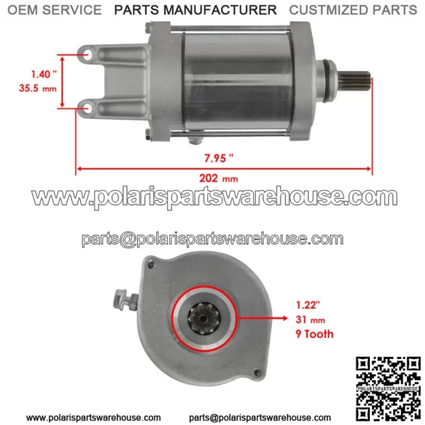 Starter & Drive for Polaris Xpedition 425 425Cc Engine 2000-2002 Relay Solenoid (For: Polaris) - Image 2