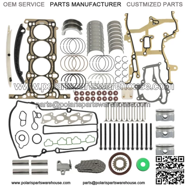 1.4L Engine Rebuild - Gasket Piston Bearing Timing Chain Set For Buick Chevrolet
