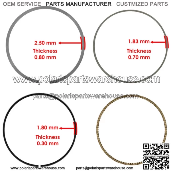 Piston Rings For Honda TRX450R/TRX450ER 2006-2009 2012-2014 (For: Honda) - Image 2