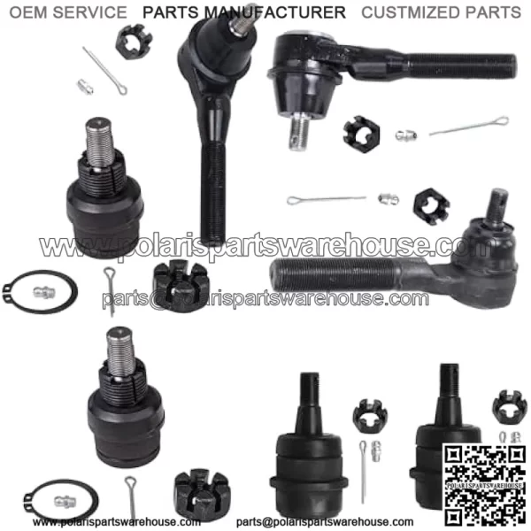 Front 7pc Tie Rods Ball Joints for Jeep Grand Cherokee Wrangler TJ Comanche, 3 Inner & Outer Tie Rods, 2 Lower Ball Joints, 2 Upper Ball Joints Replacement - Image 2