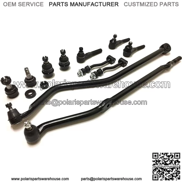 11 PC Suspension Kit for Jeep Cherokee 1991/2001, Comanche 1991/1992, Upper & Lower Ball Joints, Inner Tie Rod, Outer Tie Rod LH Track Bar, Drag Link and Sway Bar Link Compatible with 2WD-4WD